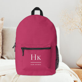 Sac À Dos Imprimé Fille Typographique Rose Chaud Élégant