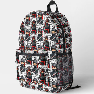 Sac À Dos Imprimé Filles Ninja Anime avec motif de texte Design