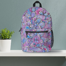 Sac À Dos Imprimé Fils et nom Hypnotiques à main violets organiques