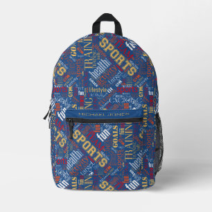 Sac À Dos Imprimé Fitness Word Cloud Rouge/Blanc ID284