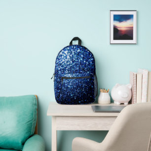 Sac À Dos Imprimé Flamme de parties scintillant bleu foncé