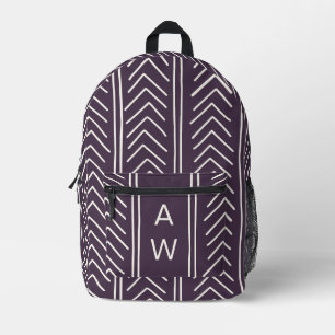 Sac À Dos Imprimé Flèches géométriques mignonnes pourpres Monogramme
