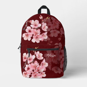 Sac À Dos Imprimé Fleur de cerisier rose Bourgogne