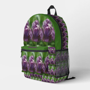 Sac À Dos Imprimé Fleur de tulipe violette personnalisée