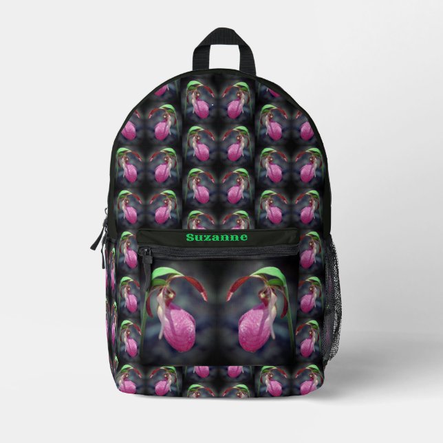 Sac À Dos Imprimé Fleur d'orchidée rose Lady Personnalisée (Recto)