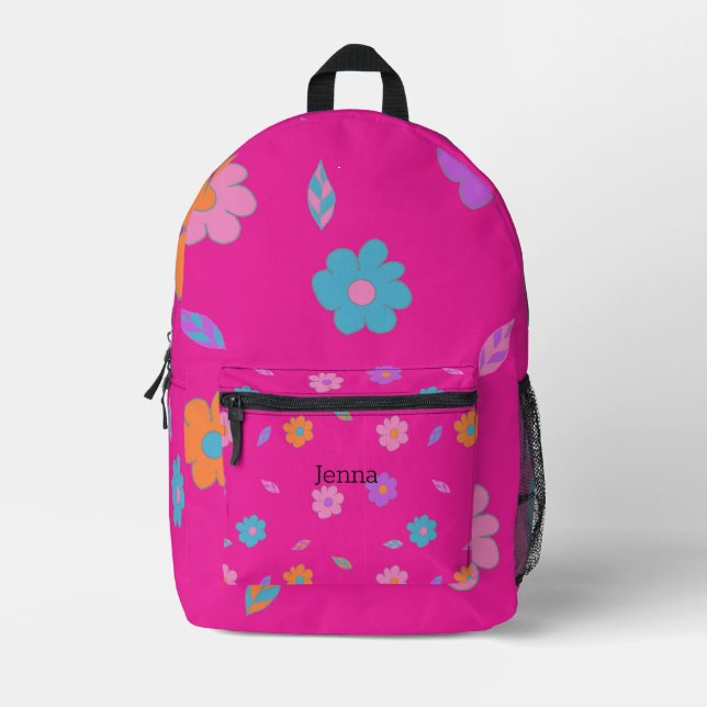 Sac À Dos Imprimé Fleur Rétro Filles mignonnes (Recto)