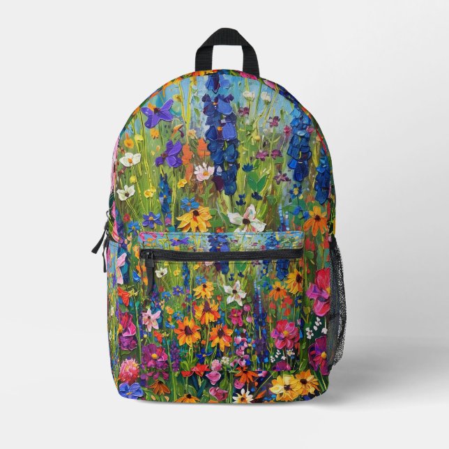 Sac À Dos Imprimé Fleur sauvage peinture sur terrain (Recto)