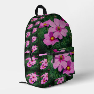 Sac À Dos Imprimé Fleurs Cosmos Roses Personnalisées