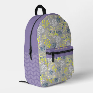 Sac À Dos Imprimé Fleurs de bouquet minuscules lavande gris