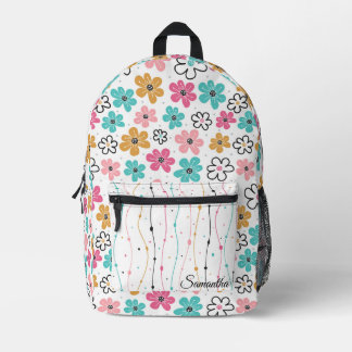 Sac À Dos Imprimé Fleurs de gribouillis