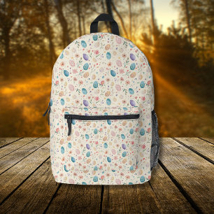 Sac À Dos Imprimé Fleurs de Pâques aquarelle vintage feuilles œufs