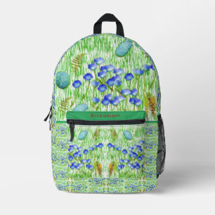 Sac À Dos Imprimé Fleurs Ferns Grass Rocks Peinture personnalisée