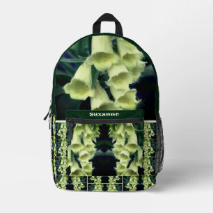 Sac À Dos Imprimé Fleurs Foxglove crémeuses Personnalisées
