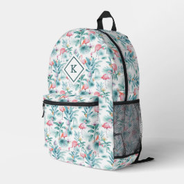Sac À Dos Imprimé Fleurs tropicales roses flamants roses motif