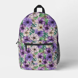 Sac À Dos Imprimé Fleurs violettes et roses