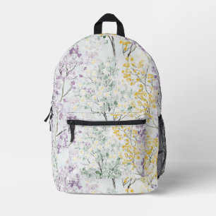Sac À Dos Imprimé Fleurs violettes lavande jaunes vertes