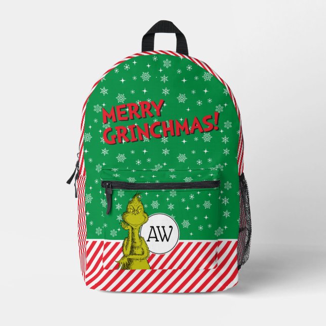 Sac À Dos Imprimé Flocon de Grinch (Recto)