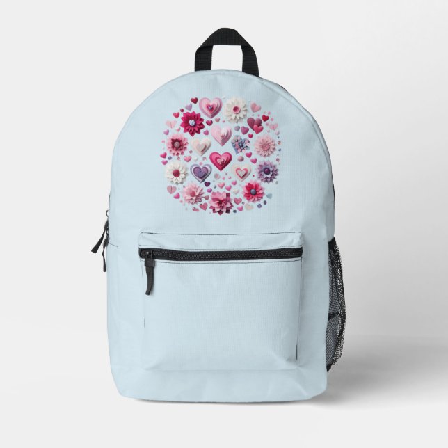 Sac À Dos Imprimé Floral Valentine's Day Heart (Recto)