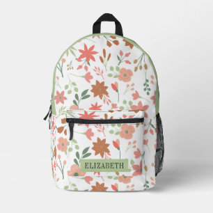 Sac À Dos Imprimé Flore Boho personnalisée Fleurs Retour à l'école