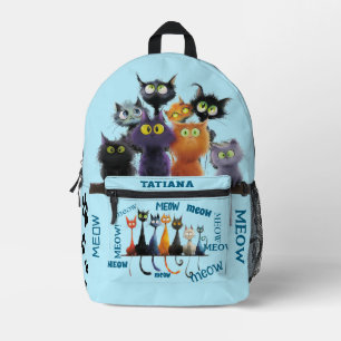 Sac À Dos Imprimé Folle de chats Personnalisé