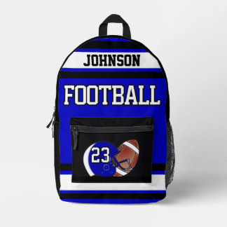 Sac À Dos Imprimé Football Bleu Royal - Personnaliser