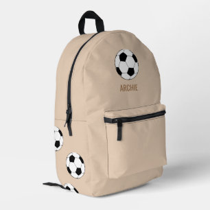 Sac À Dos Imprimé Football moderne Football personnalisé Beige