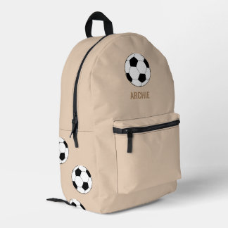 Sac À Dos Imprimé Football moderne Football personnalisé Beige
