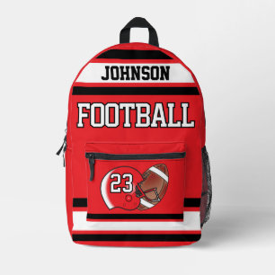 Sac À Dos Imprimé Football Rouge - Editable