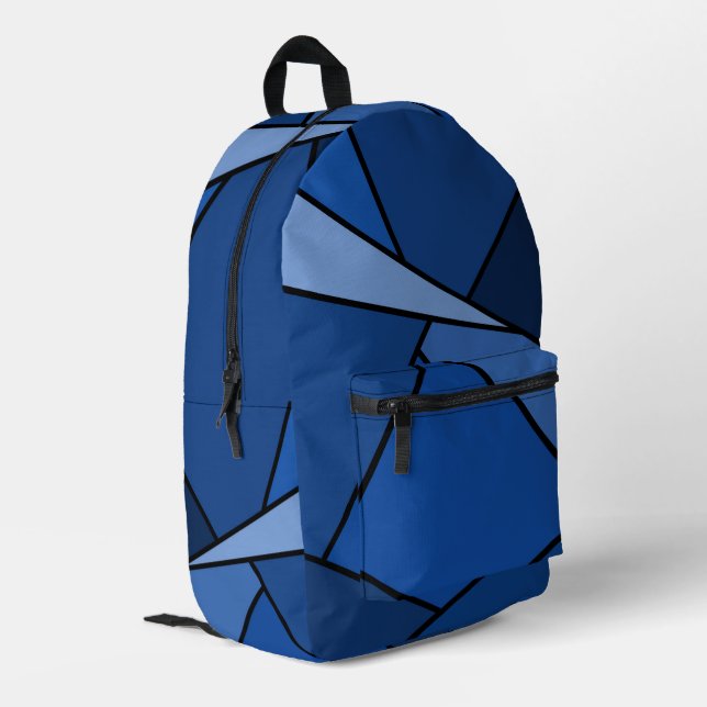 Sac À Dos Imprimé Formes géométriques bleues Abstraites (Coin arrière gauche)