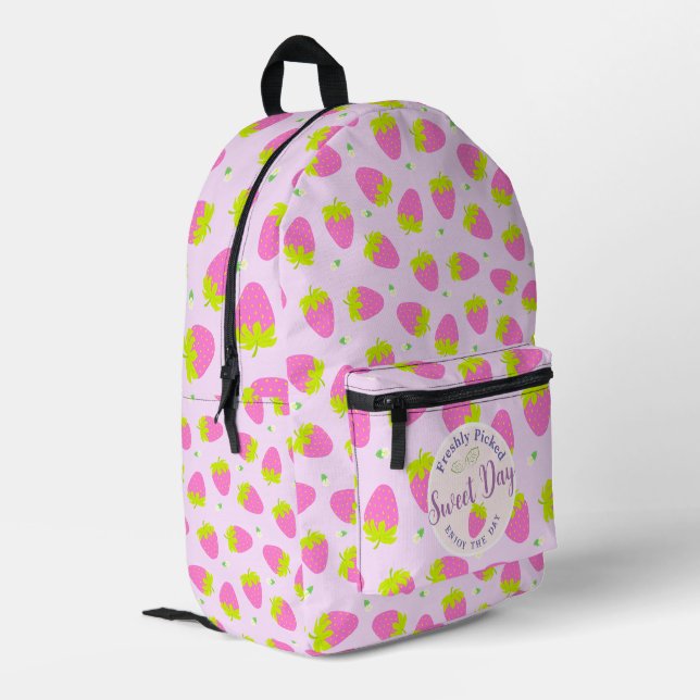 Sac À Dos Imprimé Fraise rose (Coin arrière gauche)