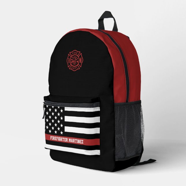Sac À Dos Imprimé Frappe personnalisée mince Red Line (Coin arrière droit)