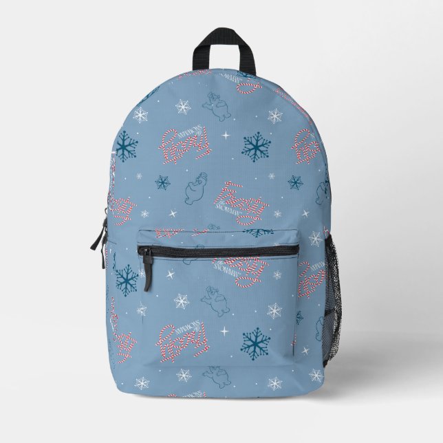 Sac À Dos Imprimé Frosty Snowman Blue Snowflake Motif (Recto)
