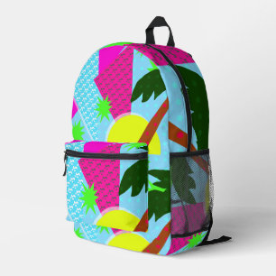 Sac À Dos Imprimé Fun Retro Palm Neon Epic Eighties Motif