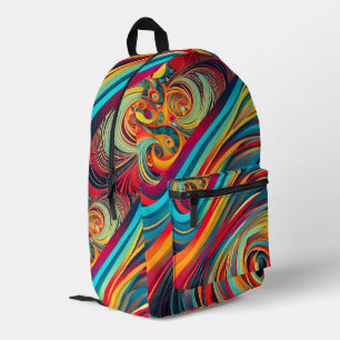Sac À Dos Imprimé Fusion de vague de couleur – Art de tourbillon abs