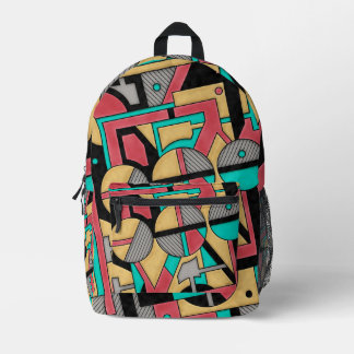 Sac À Dos Imprimé Géométrique Abstrait Cyberpunk