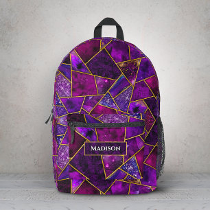 Sac À Dos Imprimé Géométrique rose violet élégant féminin