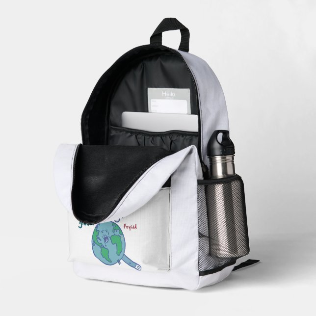 Sac À Dos Imprimé Global Fried by Jaime (Coin arrière droit (ouvert))