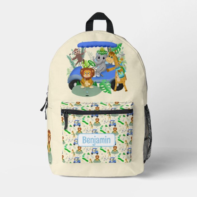 Sac À Dos Imprimé Golf Jungle Animaux Baby Personnaliser (Recto)