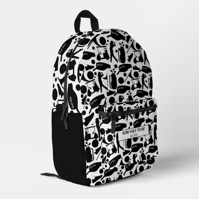 Sac À Dos Imprimé Golf Silhouette Pattern Classic Black & White  (Coin arrière gauche)