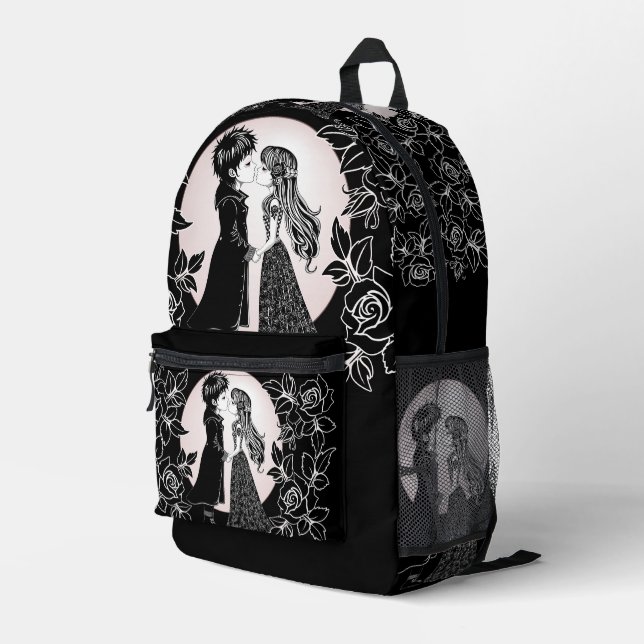 Sac À Dos Imprimé Gothique Emo Enfants Kiss Valentine's Day (Coin arrière droit)