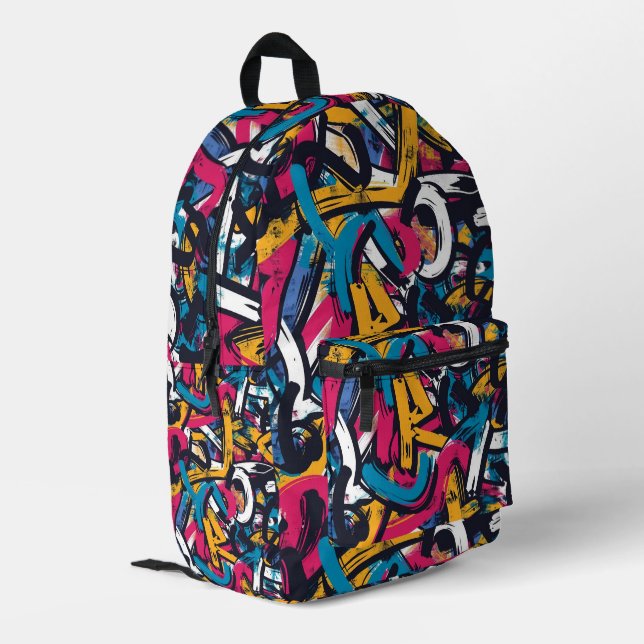 Sac À Dos Imprimé Graffiti Urban Streetwear Pattern  (Coin arrière gauche)