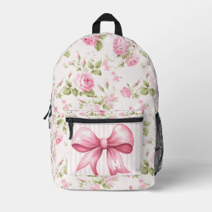Sac À Dos Imprimé Grand-millénaire Cottage Rose Bow rose Monogramm