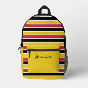 Sac À Dos Imprimé Gras Gras Rouge Jaune - Nom personnalisé