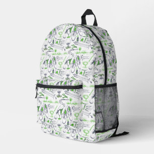 Sac À Dos Imprimé Green Golf Icons Motif
