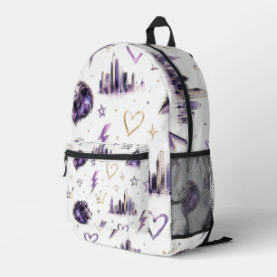 Sac À Dos Imprimé Gribouillage Cosmique Graffiti Urbain