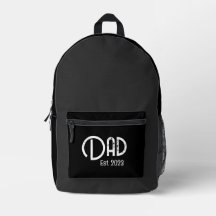 Grunge White Letters Established Dad