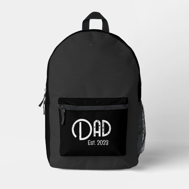 Sac À Dos Imprimé Grunge White Letters Established Dad (Recto)