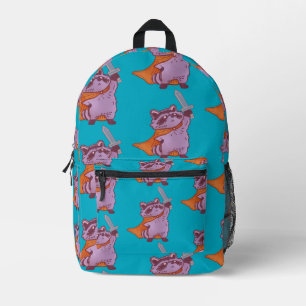 Sac À Dos Imprimé Guerrier Raton Laveur Fantastique Mignon avec Épée