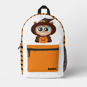 Sac À Dos Imprimé Halloween/chouette d'automne mou/blanc