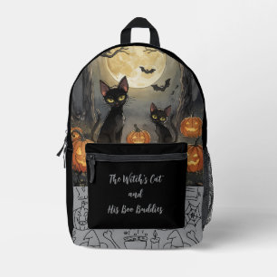 Sac À Dos Imprimé Halloween,Le Chat de la Sorcière et ses Amis de Bo